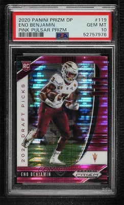 2020 Prizm Draft Picks Rookies Pink Pulsar Eno Benjamin PSA 10 GEM MT Rookie RC - Image 1 of 2
