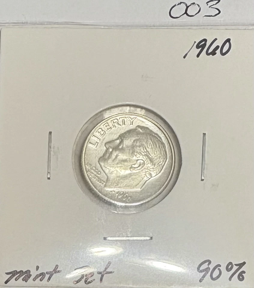 1960 Roosevelt Dime 90% Silver -003 - Image 1 of 1