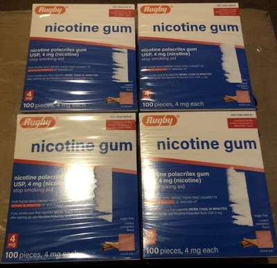Rugby Marca 4MG Nicotina Goma Canela 4 Cajas 400 Piezas Dejar de Fumar Saludable Foto 1 de 2