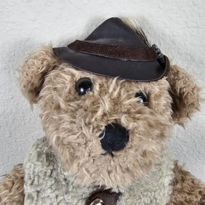 Bavarian Hand Crafted Teddy Bear by Alpen W Ann Oktoberfest Leather Clothes Vtg - Picture 1 of 21