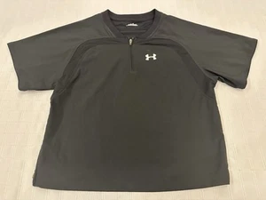Under Armour Black s/s 1/4 Zip Pullover Warm Up Cage Jacket Unisex Youth M - Picture 1 of 14