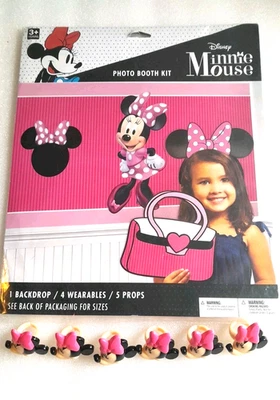 DISNEY MINNIE MOUSE PHOTO BOOTH KIT with: 1-BACKDROP, 4-WEARABLES, and 5-PROPS - Image 1 of 4