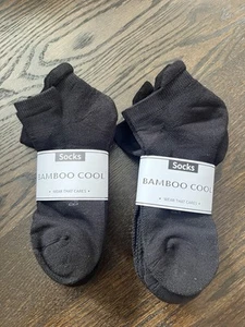 Bambus Cool 6 Paar feuchtigkeitsableitende Fersenlasche Laufsocken für Herren L 9-12 schwarz - Bild 1 von 6