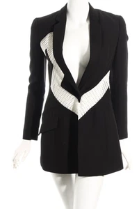 VERSACE Blazer largo Mujeres Blazer Talla EU 34 negro-blanco elegante - Imagen 1 de 5