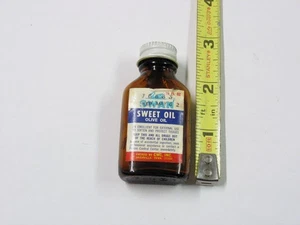 Vintage Schwan Süßöl Olivenöl Miniatur Medizin Flasche leer - Bild 1 von 3