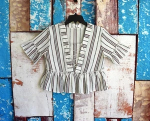 Women's H&Y Top Blouse Short Sleeve Casual Bohemian SMALL Multicolor - Picture 1 of 13