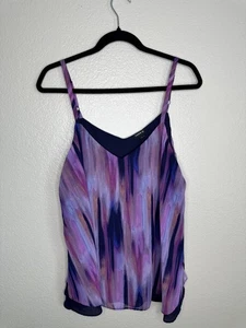 Torrid Tank Top Womens 00 Watercolor Print Sleeveless Chiffon Layered Blouse Shi - Picture 1 of 5