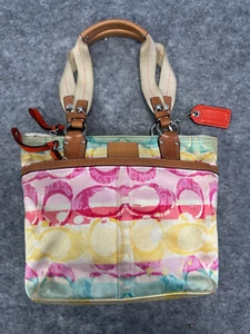 Coach Hampton Tasche Multi Aquarell Signatur Satin 11755 leicht gebraucht - Bild 1 von 10