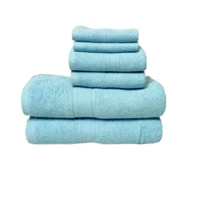 Home Sweet Home Residence Hall Linens 6-piece Towels Set  Blue 100% Cotton  New - Picture 1 of 9