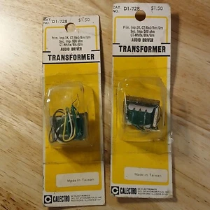 1960's Pair Vintage Calectro Audio Mini Transformers 500 ohm Audio Driver D1-728 - Picture 1 of 3