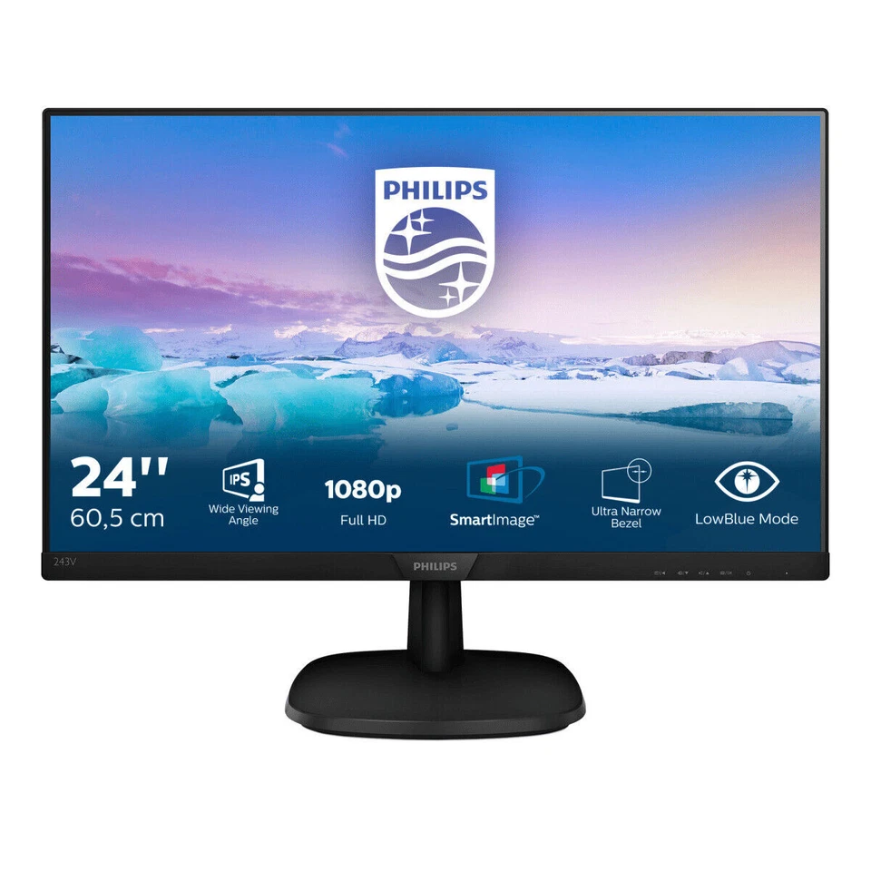 Philips 243V7QJABF/00 23.8in 16:9 1080p IPS LED Monitor
