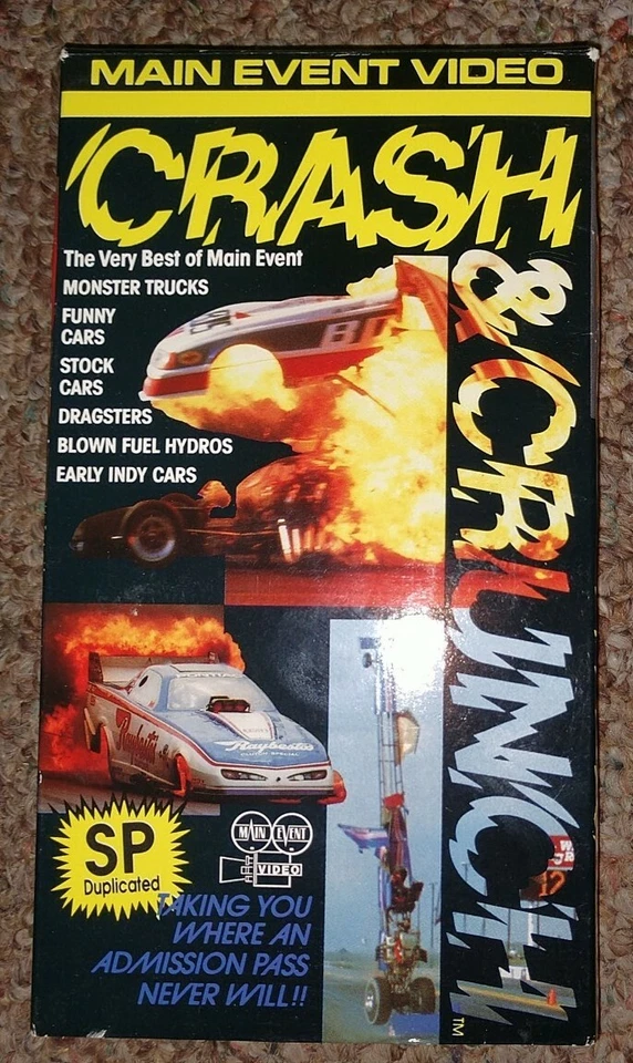 Crash And Crunch : Top Fuel Funny Cars Stock Cars Monster Trucks VHS Video Foto 1 de 1