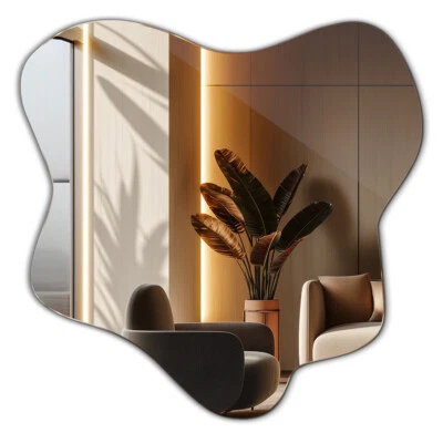 Espejo De Pared Sin Marco Pasillo Baño Estilo Boho Colgante Espejo De Maquillaje - Imagen 1 de 4