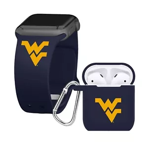 Cinturino Apple Watch West Virginia Mountaineers e AirPods Gen 1 e 2 custodia combinata - Foto 1 di 5