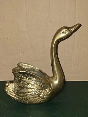 Cygne en Laiton Doré - Vintage 1970 - (18.5 x 15 x 8 cm) - Photo 1/4