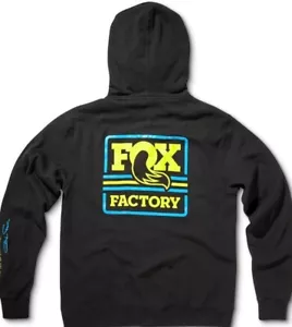 Fox Factory Throwback Hoodie Black Zip Up Sweatshirt Vintage Design Small - Picture 1 of 2