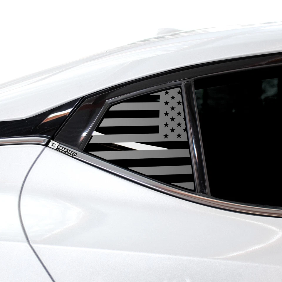 Se adapta a Nissan Máxima 2015-2023 Cuarto Ventana Bandera Americana Vinilo Calcomanía Adhesiva Foto 1 de 4