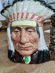 VINTAGE ROYAL DOULTON PÓŁNOCNOAMERYKAŃSKI INDYJSKI KUBEK TOBY DZBANEK D6611 1966 DUŻY - Zdjęcie 1 z 24