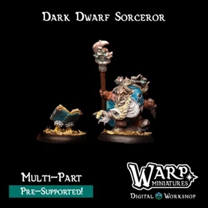 Dark Dwarf Sorcerer/Dungeons and Dragons/Wargaming/RPG/Warp Miniatures - Picture 1 of 2