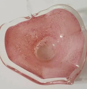 Lavorazione Arte Glass - Murano Italy - Pink Art Glass Wedding Bowl - UNIQUE - Picture 1 of 7