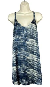 I love H81 Mini Dress Small Women's Button Chest Blue Brushed Variegated (M15) - Picture 1 of 14