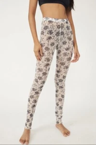 Free People Women's Small Layered in Lace Tights Ivory Chamoix Floral Combo Boho - Picture 1 of 4