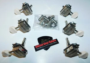 Gibson Les Paul Tuners Set White Kluson Deluxe Nickel Guitar Parts Special HP ES - Picture 1 of 3