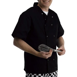 Polycotton Kochjacke Kurzarm Druckknöpfe Gastronomie schwarz Küche Köche - Bild 1 von 11