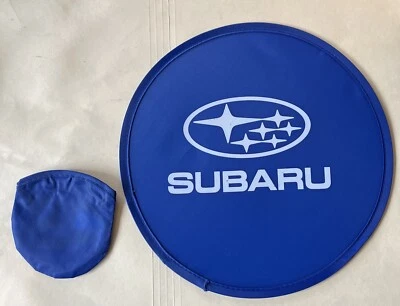 SUBARU Plegable DISCO VOLADOR 10” VOLANTE NYLON con Bolsa VENTILADOR AUTO LOGOTIPO COCHE Tamaño Bolsillo Foto 1 de 4