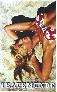 Original vintage poster TRAVEMUNDE GERMANY BEACH GIRL 1960 - Picture 1 of 1