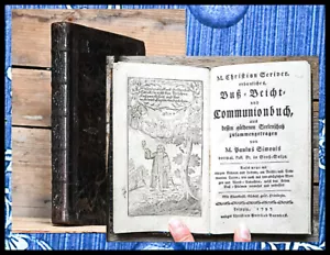 1797 Gebetbuch mit schönen Buntpapier-Vorsätzen Buß- Beicht- und Communionbuch - Bild 1 von 1