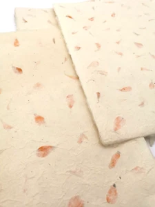 Handmade Mulberry Paper 20 sheets 30cmx21cm unique & beautiful floral pattern - Picture 1 of 5
