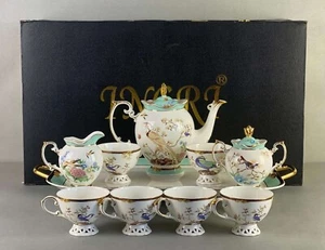 Meb Keramik Ingri Bone China 10-teiliges Teeservice Teekanne Tablett Tassen Hand Ptd Vögel - Bild 1 von 22