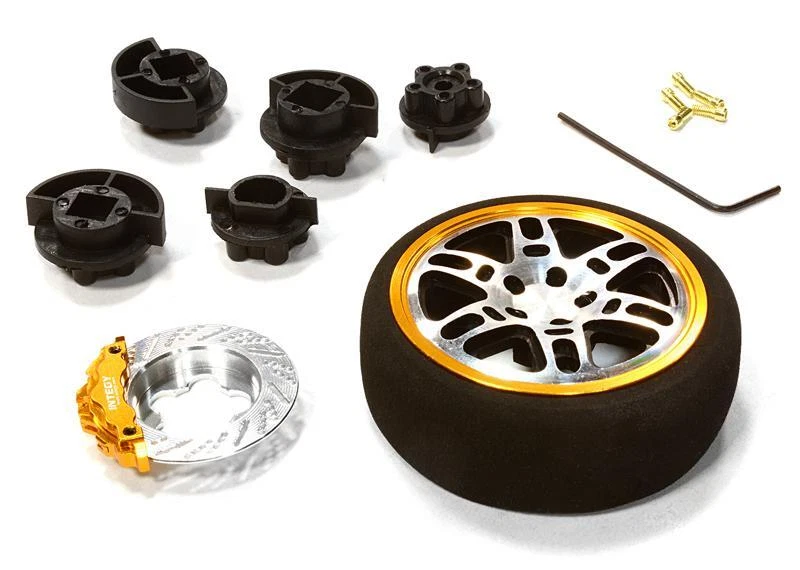 Dual 6 Spoke Steering Wheel Set for Most HPI, Futaba, Airtronics, Hitec & KO - Image 1 of 1