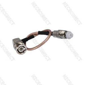 FME female straight to BNC male right angle Pigtail cable RG316 30cm for Audio - Picture 1 of 3