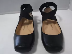 Jessica Simpson Women Mandalaye Ballet Flat Sz 8.5 Black Leather Square Toe Shoe - Picture 1 of 14