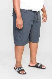 D555 Duke Big Mens Cargo Shorts Elasticated Waist Navy 2XL-8XL KS20462N - Picture 1 of 3