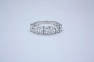3,00 KARAT STRAHLENDER 7 DIAMANTEN E-F FARBE VS1 KLARHEIT WEISSGOLD EHERING - Bild 1 von 8