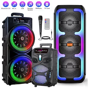 Bluetooth Karaoke Speaker w/ Microphone Party Stereo Heavy Bass Subwoofer Disco - Picture 1 of 34