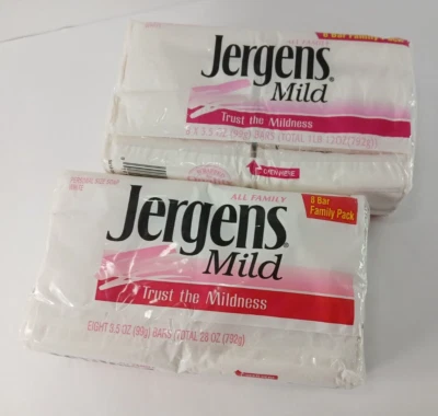 Vintage 1991 Jergens Mild Soap Family Packs - 16 BARS TOTAL - New Factory Sealed - Image 1 of 4