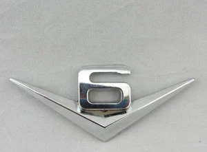 1pcs Chrome V6 Metal Sticker Engine Emblem Decal Badge For all cars Sticker - Picture 1 of 2