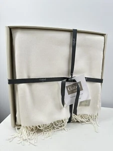 Horquilla 1957 blanco mezcla lana/cachemira/seda tiro 51”x73” nueva con etiquetas - Imagen 1 de 7