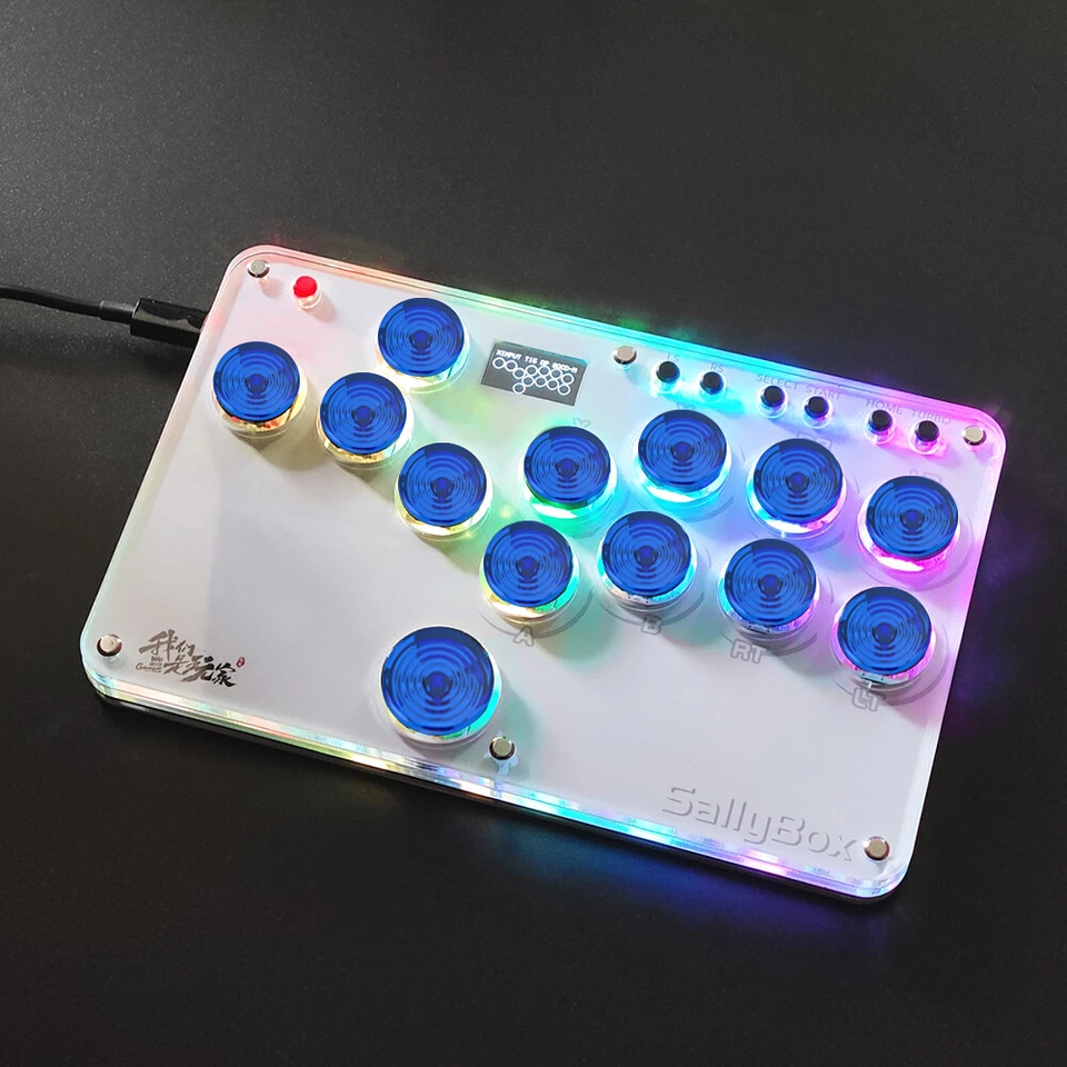 Mini HitBox SallyBox Fighting Stick Controller For PC PS4 Switch Turbo Colorful - Image 1 of 4