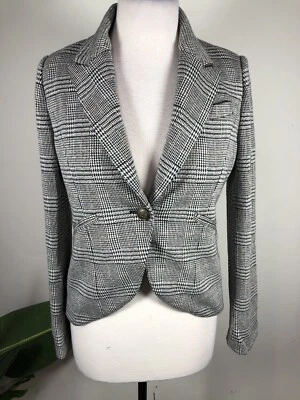 Chaqueta Blazer Amanda + Chelsea Blanca Negra Para Mujer Manga Larga SP Foto 1 de 4