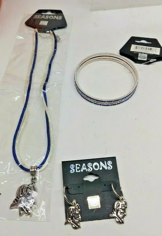 SEASONS COLLEGIATE JEWELRY DUKE BLUE DEVILS NECKLACE EARRINGS AND BRACELET NWT Cover
