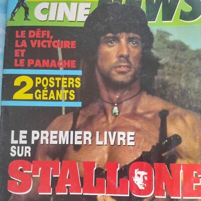 Vintage French Cine News Magazine Plenty Photos Sylvester Stallone Rambo Cover - Image 1 of 4