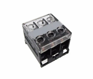 3 Position Screw Barrier Strip Terminal Din Rail Mount w/ Cover 25A/250V - Picture 1 of 2