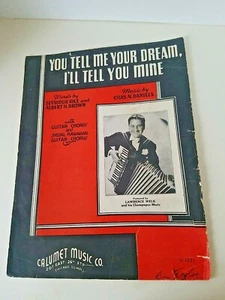 Vintage Sheet Music You Tell Me Your Dream I'll Tell You Mine Lawrence Welk 1939 - Picture 1 of 3