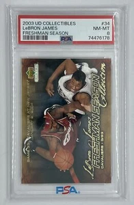 LeBron James 2003 Upper Deck Collectibles Freshman Season #34 Rookie RC PSA 8 - Picture 1 of 2