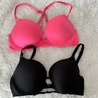 Victoria?s Secret Size 34D Very Sexy Push Up Bras Lot of 2 Black & Pink